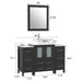 Ravenna 48" Single Sink Bathroom Vanity Combo Set, 8-Drawers, 1-Shelf, 3 Cabinet White Engineered Marble Top and Ceramic Vessel Sink Bathroom Cabinet with Free Mirror - HomeBeyond