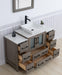 Ravenna 48" Single Sink Bathroom Vanity Combo Set, 8 - Drawers, 1 - Shelf, 3 Cabinet White Engineered Marble Top and Ceramic Vessel Sink Bathroom Cabinet with Free Mirror - HomeBeyond