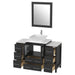 Ravenna 48" Single Sink Bathroom Vanity Combo Set, 8-Drawers, 1-Shelf, 3 Cabinet White Engineered Marble Top and Ceramic Vessel Sink Bathroom Cabinet with Free Mirror - HomeBeyond