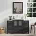 Ravenna 48" Single Sink Bathroom Vanity Combo Set, 8-Drawers, 1-Shelf, 3 Cabinet White Engineered Marble Top and Ceramic Vessel Sink Bathroom Cabinet with Free Mirror - HomeBeyond