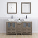 Ravenna 60" Double Sink Bathroom Vanity Combo Set, 7 Drawers 2 Shelves 3 Cabinets White Engineered Marble Top and Ceramic Vessel Sink Bathroom Cabinet with Free Mirrors - HomeBeyond