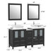 Ravenna 60" Double Sink Bathroom Vanity Combo Set, 7 Drawers 2 Shelves 3 Cabinets White Engineered Marble Top and Ceramic Vessel Sink Bathroom Cabinet with Free Mirrors - HomeBeyond