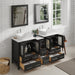 Ravenna 60" Double Sink Bathroom Vanity Combo Set, 7 Drawers 2 Shelves 3 Cabinets White Engineered Marble Top and Ceramic Vessel Sink Bathroom Cabinet with Free Mirrors - HomeBeyond
