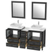 Ravenna 60" Double Sink Bathroom Vanity Combo Set, 7 Drawers 2 Shelves 3 Cabinets White Engineered Marble Top and Ceramic Vessel Sink Bathroom Cabinet with Free Mirrors - HomeBeyond