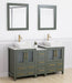 Ravenna 60" Double Sink Bathroom Vanity Combo Set, 7 Drawers 2 Shelves 3 Cabinets White Engineered Marble Top and Ceramic Vessel Sink Bathroom Cabinet with Free Mirrors - HomeBeyond