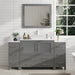 Ravenna 60" Single Sink Small Bathroom Vanity Set, 8 Drawers 1 Shelf Engineered Marble Top and Ceramic Vessel Sink Bathroom Cabinet with Mirror - HomeBeyond