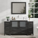 Ravenna 60" Single Sink Small Bathroom Vanity Set, 8 Drawers 1 Shelf Engineered Marble Top and Ceramic Vessel Sink Bathroom Cabinet with Mirror - HomeBeyond