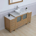 Ravenna 60" Single Sink Small Bathroom Vanity Set, 8 Drawers 1 Shelf Engineered Marble Top and Ceramic Vessel Sink Bathroom Cabinet with Mirror - HomeBeyond