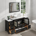 Ravenna 60" Single Sink Small Bathroom Vanity Set, 8 Drawers 1 Shelf Engineered Marble Top and Ceramic Vessel Sink Bathroom Cabinet with Mirror - HomeBeyond