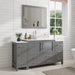 Ravenna 60" Single Sink Small Bathroom Vanity Set, 8 Drawers 1 Shelf Engineered Marble Top and Ceramic Vessel Sink Bathroom Cabinet with Mirror - HomeBeyond