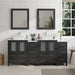 Ravenna 72" Double Sink Bathroom Vanity Combo Set, 10 Drawers, 2 Shelves, 4 Cabinets White Engineered Marble Top and Ceramic Vessel Sink Bathroom Cabinet with Mirrors - HomeBeyond