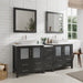 Ravenna 72" Double Sink Bathroom Vanity Combo Set, 7 Drawers 2 Shelves 3 Cabinets White Engineered Marble Top and Ceramic Sink Bathroom Cabinet with Free Mirrors - HomeBeyond
