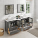 Ravenna 72" Double Sink Bathroom Vanity Combo Set, 7 Drawers 2 Shelves 3 Cabinets White Engineered Marble Top and Ceramic Sink Bathroom Cabinet with Free Mirrors - HomeBeyond