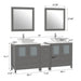 Ravenna 72" Double Sink Bathroom Vanity Combo Set, 7 Drawers 2 Shelves 3 Cabinets White Engineered Marble Top and Ceramic Sink Bathroom Cabinet with Free Mirrors - HomeBeyond