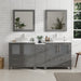 Ravenna 72" Double Sink Bathroom Vanity Combo Set, 7 Drawers 2 Shelves 3 Cabinets White Engineered Marble Top and Ceramic Sink Bathroom Cabinet with Free Mirrors - HomeBeyond