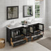 Ravenna 72" Double Sink Bathroom Vanity Combo Set, 7 Drawers 2 Shelves 3 Cabinets White Engineered Marble Top and Ceramic Sink Bathroom Cabinet with Free Mirrors - HomeBeyond