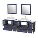 Ravenna 84" Double Sink Bathroom Vanity Combo Set, 10-Drawers, 2-Shelves, 4 Cabinet Engineered Marble Top and Ceramic Sink Bathroom Cabinet with Mirrors - HomeBeyond