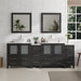 Ravenna 84" Double Sink Bathroom Vanity Combo Set, 10-Drawers, 2-Shelves, 4 Cabinet Engineered Marble Top and Ceramic Sink Bathroom Cabinet with Mirrors - HomeBeyond