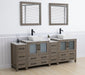 Ravenna 84" Double Sink Bathroom Vanity Combo Set, 10 - Drawers, 2 - Shelves, 4 Cabinet Engineered Marble Top and Ceramic Sink Bathroom Cabinet with Mirrors - HomeBeyond