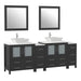 Ravenna 84" Double Sink Bathroom Vanity Combo Set, 10-Drawers, 2-Shelves, 4 Cabinet Engineered Marble Top and Ceramic Sink Bathroom Cabinet with Mirrors - HomeBeyond