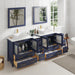 Ravenna 84" Double Sink Bathroom Vanity Combo Set, 10-Drawers, 2-Shelves, 4 Cabinet Engineered Marble Top and Ceramic Sink Bathroom Cabinet with Mirrors - HomeBeyond