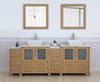 Ravenna 84" Double Sink Bathroom Vanity Combo Set, 10 - Drawers, 2 - Shelves, 4 Cabinet Engineered Marble Top and Ceramic Sink Bathroom Cabinet with Mirrors - HomeBeyond