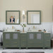 Ravenna 84" Double Sink Bathroom Vanity Combo Set, 10-Drawers, 2-Shelves, 4 Cabinet Engineered Marble Top and Ceramic Sink Bathroom Cabinet with Mirrors - HomeBeyond
