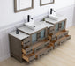 Ravenna 84" Double Sink Bathroom Vanity Combo Set, 10 - Drawers, 2 - Shelves, 4 Cabinet Engineered Marble Top and Ceramic Sink Bathroom Cabinet with Mirrors - HomeBeyond