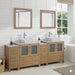 Ravenna 84" Double Sink Bathroom Vanity Combo Set, 10-Drawers, 2-Shelves, 4 Cabinet Engineered Marble Top and Ceramic Sink Bathroom Cabinet with Mirrors - HomeBeyond