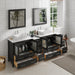 Ravenna 84" Double Sink Bathroom Vanity Combo Set, 10-Drawers, 2-Shelves, 4 Cabinet Engineered Marble Top and Ceramic Sink Bathroom Cabinet with Mirrors - HomeBeyond