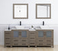 Ravenna 84" Double Sink Bathroom Vanity Combo Set, 10 - Drawers, 2 - Shelves, 4 Cabinet Engineered Marble Top and Ceramic Sink Bathroom Cabinet with Mirrors - HomeBeyond