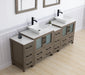 Ravenna 84" Double Sink Bathroom Vanity Combo Set, 10 - Drawers, 2 - Shelves, 4 Cabinet Engineered Marble Top and Ceramic Sink Bathroom Cabinet with Mirrors - HomeBeyond