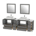 Ravenna 84" Double Sink Bathroom Vanity Combo Set, 10-Drawers, 2-Shelves, 4 Cabinet Engineered Marble Top and Ceramic Sink Bathroom Cabinet with Mirrors - HomeBeyond