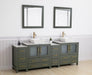 Ravenna 84" Double Sink Bathroom Vanity Combo Set, 10 - Drawers, 2 - Shelves, 4 Cabinet Engineered Marble Top and Ceramic Sink Bathroom Cabinet with Mirrors - HomeBeyond