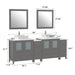 Ravenna 84" Double Sink Bathroom Vanity Combo Set, 10-Drawers, 2-Shelves, 4 Cabinet Engineered Marble Top and Ceramic Sink Bathroom Cabinet with Mirrors - HomeBeyond