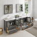 Ravenna 84" Double Sink Bathroom Vanity Combo Set, 10-Drawers, 2-Shelves, 4 Cabinet Engineered Marble Top and Ceramic Sink Bathroom Cabinet with Mirrors - HomeBeyond