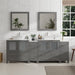 Ravenna 84" Double Sink Bathroom Vanity Combo Set, 10-Drawers, 2-Shelves, 4 Cabinet Engineered Marble Top and Ceramic Sink Bathroom Cabinet with Mirrors - HomeBeyond