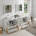 Ravenna 84" Double Sink Bathroom Vanity Combo Set, 10-Drawers, 2-Shelves, 4 Cabinet Engineered Marble Top and Ceramic Sink Bathroom Cabinet with Mirrors - HomeBeyond