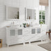 Ravenna 84" Double Sink Bathroom Vanity Combo Set, 10-Drawers, 2-Shelves, 4 Cabinet Engineered Marble Top and Ceramic Sink Bathroom Cabinet with Mirrors - HomeBeyond