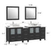 Ravenna 84" Double Sink Bathroom Vanity Combo Set, 10-Drawers, 2-Shelves, 4 Cabinet Engineered Marble Top and Ceramic Sink Bathroom Cabinet with Mirrors - HomeBeyond