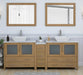 Ravenna 84" Double Sink Bathroom Vanity Combo Set, 7-Drawers, 2 Shelve, 3 Cabinet White Engineered Marble Top and Ceramic Vessel Sink Bathroom Cabinet with Free Mirrors - HomeBeyond