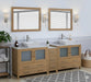 Ravenna 84" Double Sink Bathroom Vanity Combo Set, 7-Drawers, 2 Shelve, 3 Cabinet White Engineered Marble Top and Ceramic Vessel Sink Bathroom Cabinet with Free Mirrors - HomeBeyond