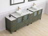Ravenna 96" Double Sink Bathroom Vanity Combo Set, 10 Drawers 2 Shelves 4 Cabinets White Engineered Marble Top and Ceramic Vessel Sink Bathroom Cabinet with Free Mirrors - HomeBeyond