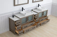 Ravenna 96" Double Sink Bathroom Vanity Combo Set, 10 Drawers 2 Shelves 4 Cabinets White Engineered Marble Top and Ceramic Vessel Sink Bathroom Cabinet with Free Mirrors - HomeBeyond