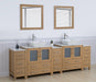 Ravenna 96" Double Sink Bathroom Vanity Combo Set, 13 Drawers 2 Shelves 5 Cabinets Engineered Marble Top and Ceramic Sink Bathroom Cabinet with Mirrors - HomeBeyond