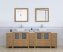 Ravenna 96" Double Sink Bathroom Vanity Combo Set, 13 Drawers 2 Shelves 5 Cabinets Engineered Marble Top and Ceramic Sink Bathroom Cabinet with Mirrors - HomeBeyond