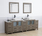 Ravenna 96" Double Sink Bathroom Vanity Combo Set, 13 Drawers 2 Shelves 5 Cabinets Engineered Marble Top and Ceramic Sink Bathroom Cabinet with Mirrors - HomeBeyond