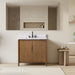 Vanity Art 36" Freestanding Bathroom Vanity with Integrated Finger Pull Doors and Engineered Stone Top - HomeBeyond