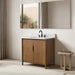 Vanity Art 36" Freestanding Bathroom Vanity with Integrated Finger Pull Doors and Engineered Stone Top - HomeBeyond