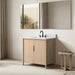 Vanity Art 36" Freestanding Bathroom Vanity with Integrated Finger Pull Doors and Engineered Stone Top - HomeBeyond
